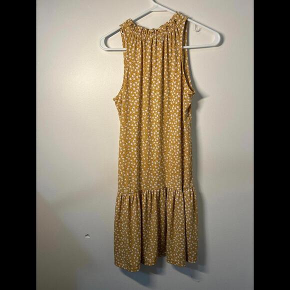 Banana Republic Factory Flounce Shift Honey orange Sleeveless Dress Size S - Picture 2 of 3